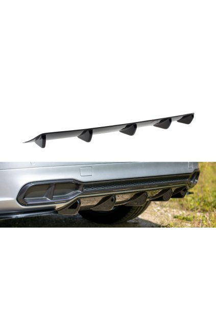 Maxton Design vložka zadního nárazníku pro Audi Q5 Mk2 S-Line, černý lesklý plast ABS