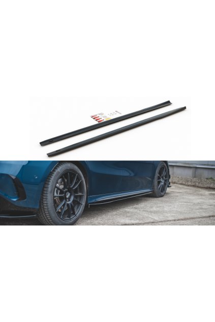Maxton Design difuzory pod boční prahy pro Mercedes třída A W177 A35 AMG, černý lesklý plast ABS
