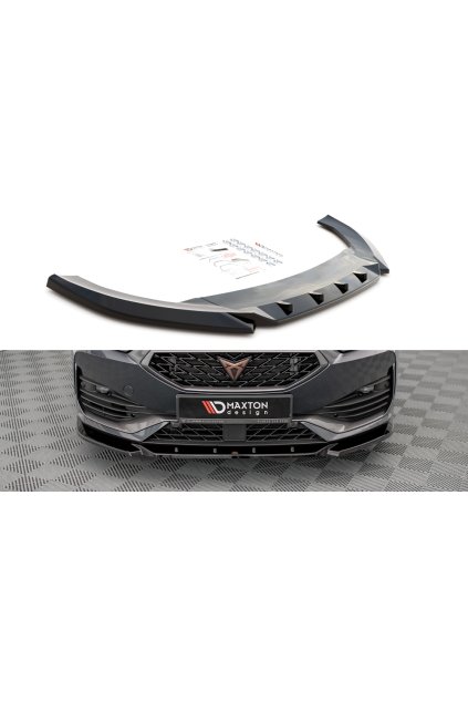 Maxton Design spoiler pod přední nárazník ver.3 pro Cupra Leon Mk1, Mk1 Facelift, černý lesklý plast ABS