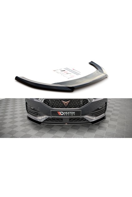 Maxton Design spoiler pod přední nárazník ver.2 pro Cupra Leon, černý lesklý plast ABS