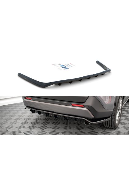 Maxton Design středový spoiler pod zadní nárazník s žebrováním pro Toyota RAV4 Mk5, plast ABS bez povrchové úpravy