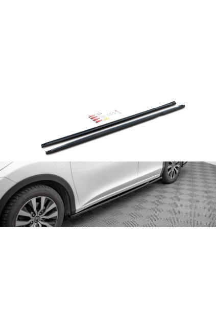 Maxton Design difuzory pod boční prahy pro Honda Civic Mk9, černý lesklý plast ABS
