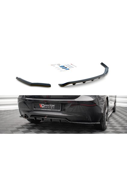 Maxton Design středový spoiler pod zadní nárazník s žebrováním pro BMW řada 1 F20, černý lesklý plast ABS