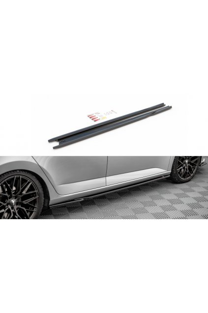 Maxton Design difuzory pod boční prahy pro Škoda Fabia Mk3, carbon-Look