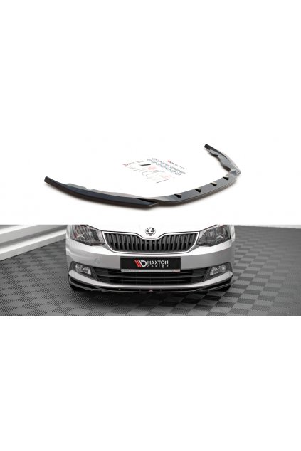 Maxton Design spoiler pod přední nárazník ver.2 pro Škoda Fabia Mk3, černý lesklý plast ABS
