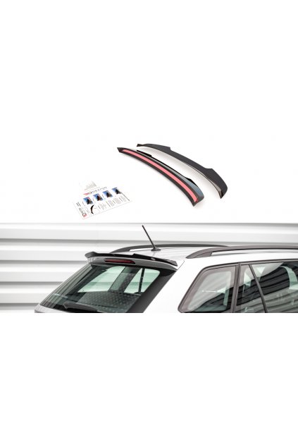 Maxton Design prodloužení spoileru pro Škoda Fabia Mk3, černý lesklý plast ABS, pouze pro Combi