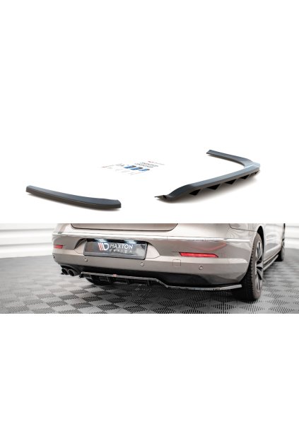 Maxton Design středový spoiler pod zadní nárazník s žebrováním pro Volkswagen CC, plast ABS bez povrchové úpravy