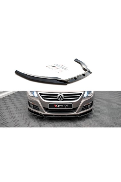 Maxton Design spoiler pod přední nárazník ver.4 pro Volkswagen CC, černý lesklý plast ABS