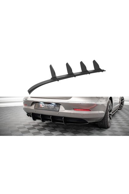 Maxton Design "Street Pro" difuzor zadního nárazníku pro Volkswagen CC, plast ABS bez povrchové úpravy, s červenou linkou