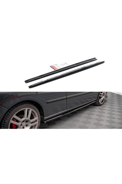 Maxton Design difuzory pod boční prahy pro Seat Ibiza Cupra Mk3, černý lesklý plast ABS