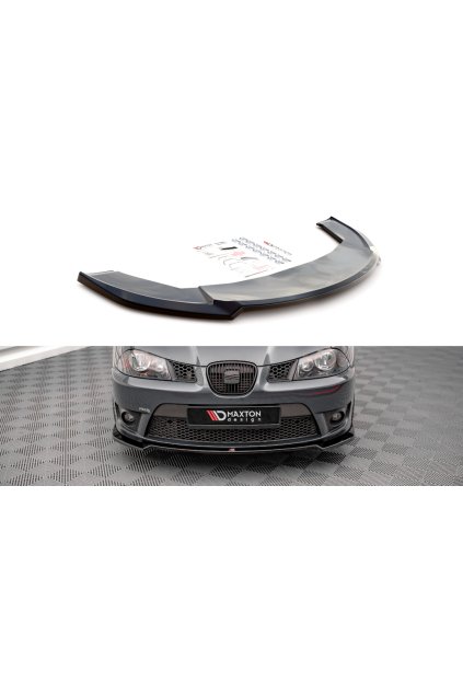 Maxton Design spoiler pod přední nárazník ver.3 pro Seat Ibiza Cupra Mk3, černý lesklý plast ABS