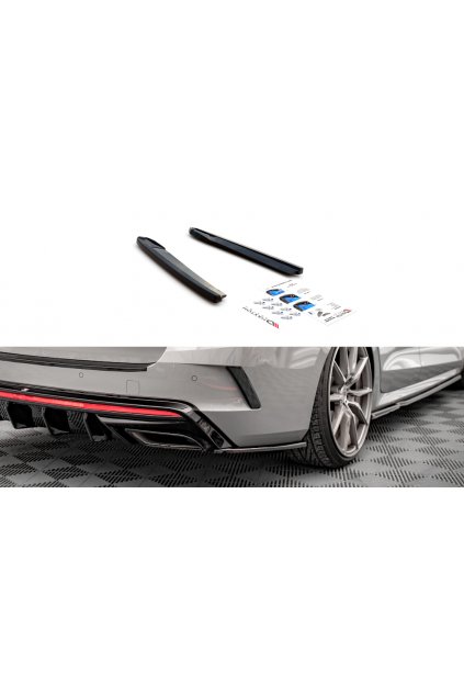 Maxton Design boční difuzory pod zadní nárazník ver.4 pro Škoda Octavia RS Mk4, černý lesklý plast ABS