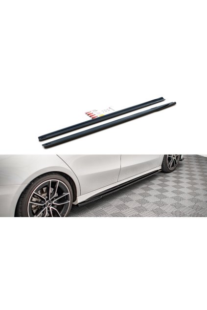 Maxton Design difuzory pod boční prahy ver.2 pro Mercedes třída A W177 AMG-Line, carbon-Look