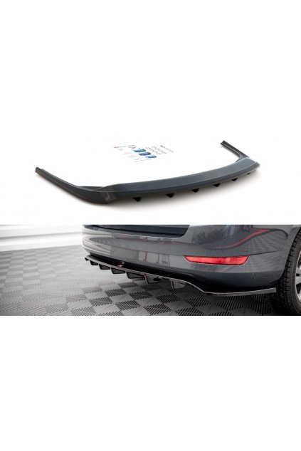 Maxton Design středový spoiler pod zadní nárazník s žebrováním pro Škoda Fabia MK3 Facelift, carbon-Look