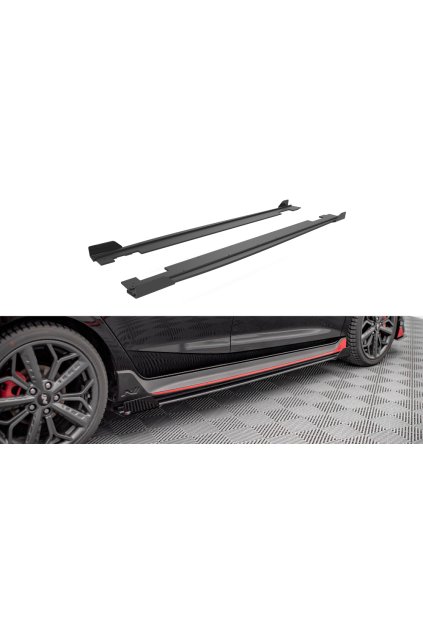 Maxton Design "Street Pro" difuzory pod boční prahy s křidélky pro Hyundai i20 N Mk3, plast ABS bez povrchové úpravy