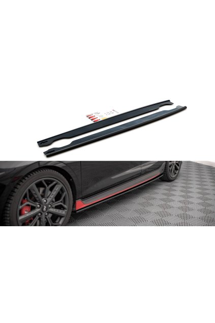 Maxton Design difuzory pod boční prahy pro Hyundai i20 N Mk3, carbon-Look