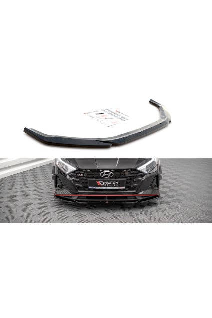 Maxton Design spoiler pod přední nárazník ver.3 pro Hyundai i20 N Mk3, černý lesklý plast ABS