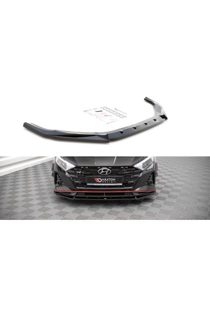 Maxton Design spoiler pod přední nárazník ver.2 pro Hyundai i20 N Mk3, černý lesklý plast ABS