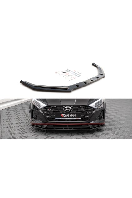 Maxton Design spoiler pod přední nárazník pro Hyundai i20 N Mk3, černý lesklý plast ABS