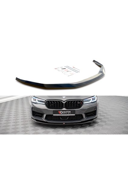 Maxton Design spoiler pod přední nárazník ver.3 pro BMW M5 F90 Facelift, černý lesklý plast ABS