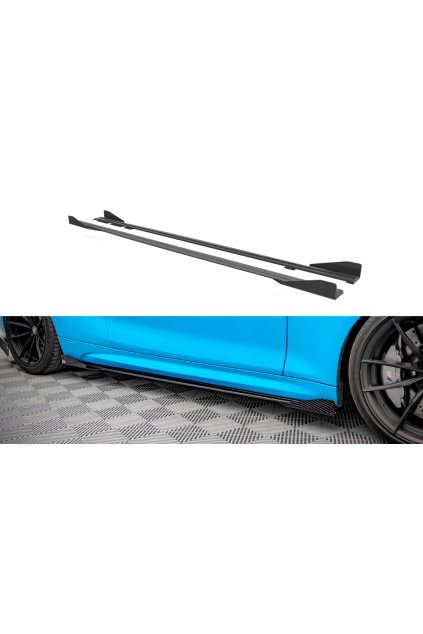 Maxton Design "Street Pro" difuzory pod boční prahy s křidélky pro BMW M2 F87, plast ABS bez povrchové úpravy