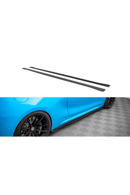 Maxton Design "Street Pro" difuzory pod boční prahy pro BMW M2 F87, plast ABS bez povrchové úpravy, s červenou linkou