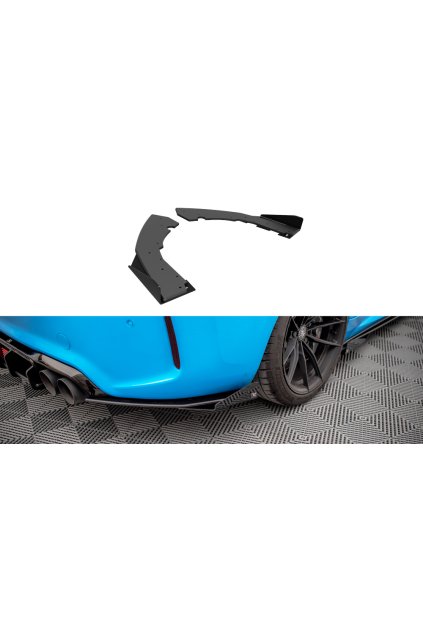Maxton Design "Street Pro" boční difuzory pod zadní nárazník s křidélky pro BMW M2 F87, plast ABS bez povrchové úpravy, s červenou linkou