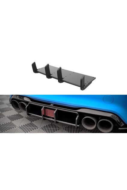 Maxton Design "Street Pro" difuzor zadního nárazníku pro BMW M2 F87, plast ABS bez povrchové úpravy, s červenou linkou