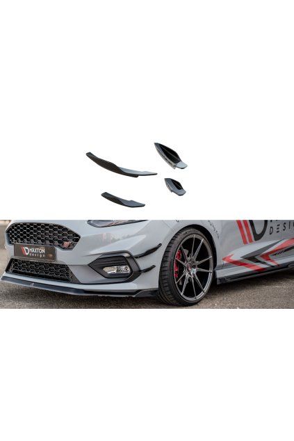 Maxton Design přítlačná křidélka předního nárazníku ver.2 pro Ford Fiesta Mk8 ST-Line, plast ABS bez povrchové úpravy