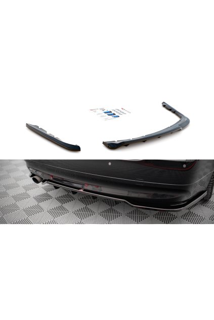 Maxton Design středový spoiler pod zadní nárazník s žebrováním pro BMW řada 3 E90, plast ABS bez povrchové úpravy