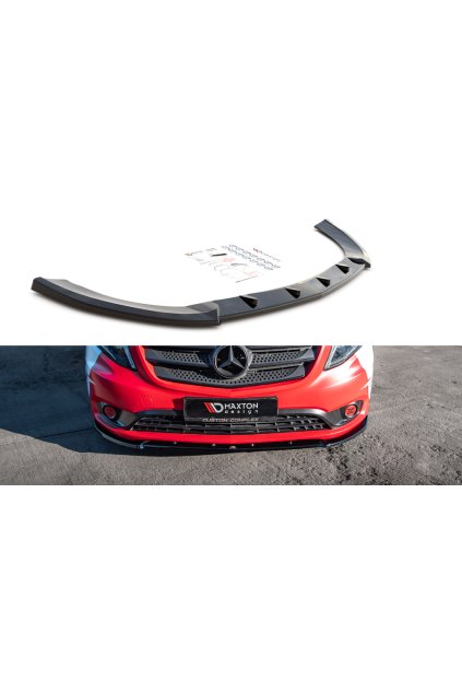 Maxton Design spoiler pod přední nárazník ver.2 pro Mercedes Vito W447 Facelift, černý lesklý plast ABS