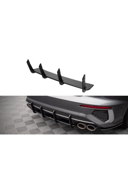 Maxton Design "Street Pro" difuzor zadního nárazníku pro Audi S3 8Y Sedan, plast ABS bez povrchové úpravy