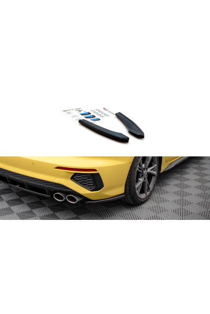 Maxton Design boční difuzory pod zadní nárazník pro Audi S3 8Y Sedan, černý lesklý plast ABS