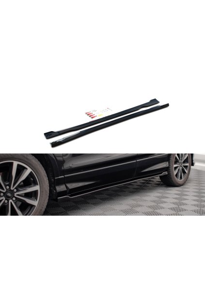 Maxton Design difuzory pod boční prahy pro Ford Escape MK3 ST-Line, černý lesklý plast ABS