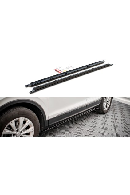 Maxton Design difuzory pod boční prahy pro Volkswagen Tiguan MK2 Standard, carbon-Look