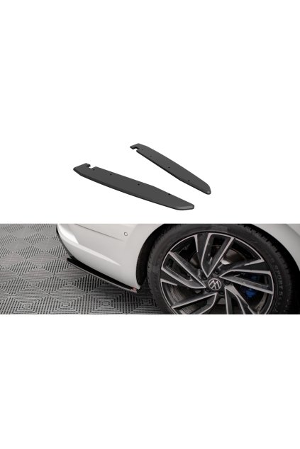 Maxton Design "Street Pro" boční difuzory pod zadní nárazník pro Volkswagen Arteon R, plast ABS bez povrchové úpravy, s červenou linkou