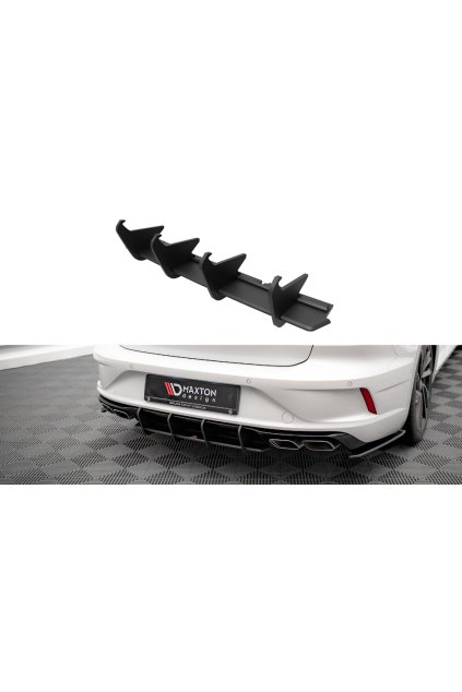Maxton Design "Street Pro" difuzor zadního nárazníku pro Volkswagen Arteon R, plast ABS bez povrchové úpravy, s červenou linkou