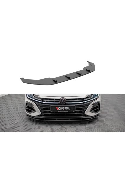 Maxton Design "Street Pro" spoiler pod přední nárazník pro Volkswagen Arteon R, plast ABS bez povrchové úpravy, s červenou linkou