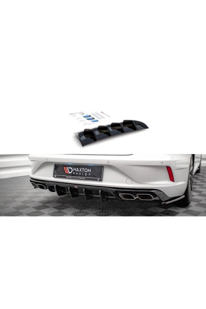 Maxton Design vložka zadního nárazníku pro Volkswagen Arteon R, černý lesklý plast ABS