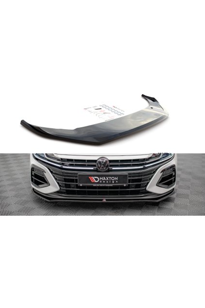 Maxton Design spoiler pod přední nárazník ver.3 pro Volkswagen Arteon R, černý lesklý plast ABS