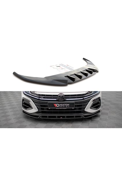 Maxton Design spoiler pod přední nárazník ver.2 pro Volkswagen Arteon R, černý lesklý plast ABS