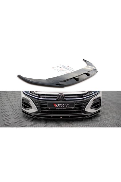 Maxton Design spoiler pod přední nárazník pro Volkswagen Arteon R, černý lesklý plast ABS