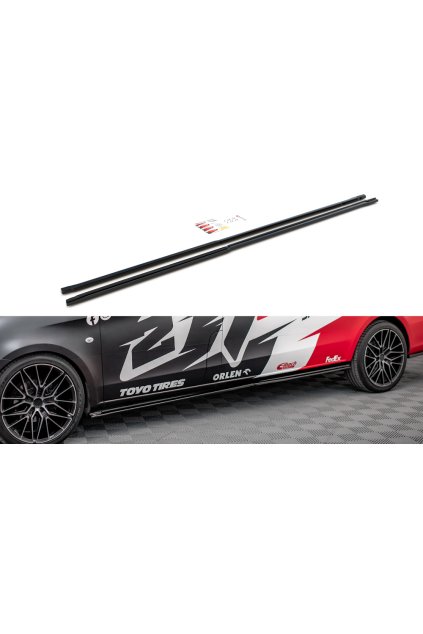 Maxton Design difuzory pod boční prahy pro Mercedes Vito W447 Facelift, černý lesklý plast ABS