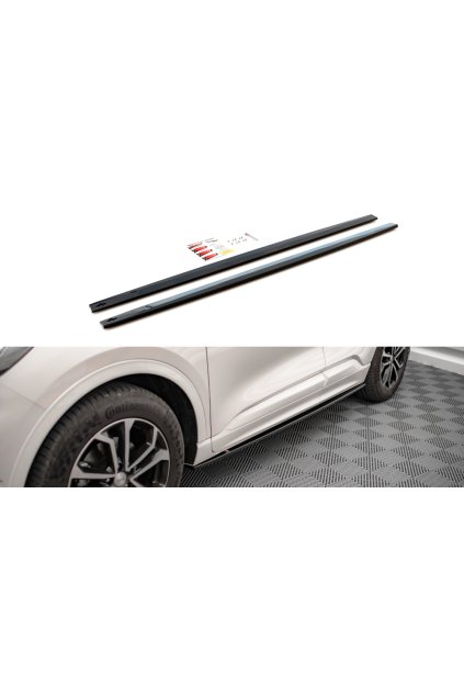 Maxton Design difuzory pod boční prahy pro Ford Kuga Mk3 ST-Line, carbon-Look