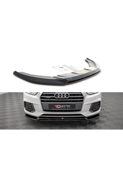 Maxton Design spoiler pod přední nárazník ver.2 pro Audi Q3 8U Facelift S-Line, carbon-Look