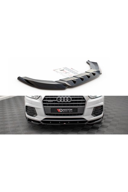 Maxton Design spoiler pod přední nárazník pro Audi Q3 8U Facelift S-Line, carbon-Look