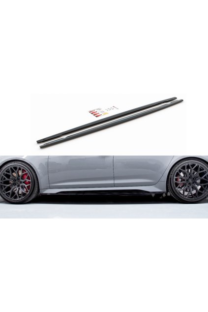 Maxton Design difuzory pod boční prahy ver.2 pro Audi RS7 C8, carbon-Look