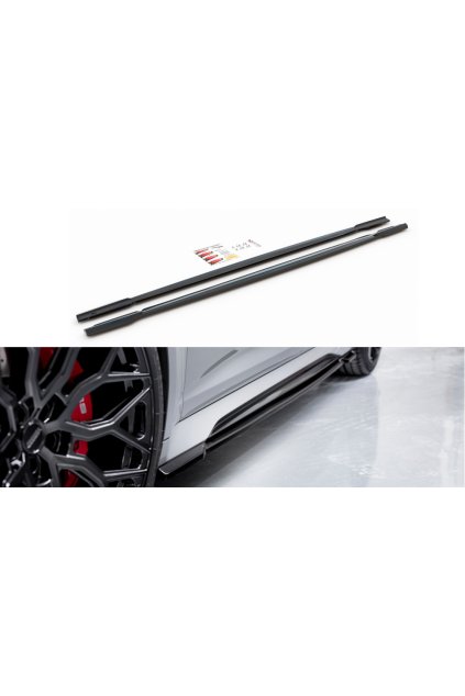 Maxton Design difuzory pod boční prahy pro Audi RS7 C8, carbon-Look