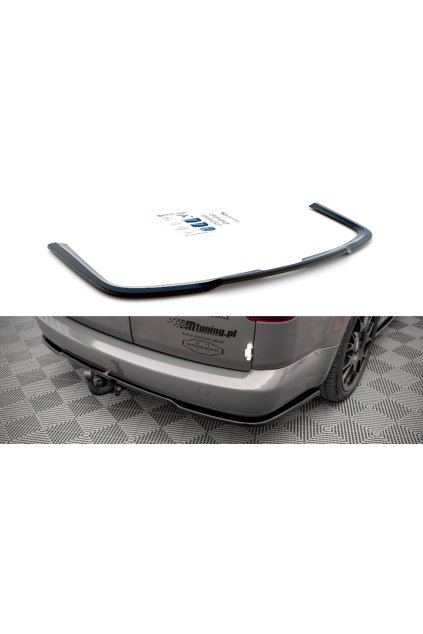Maxton Design středový spoiler pod zadní nárazník pro Volkswagen Caddy Mk3 Facelift, černý lesklý plast ABS, pro verzi Long