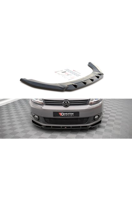 Maxton Design spoiler pod přední nárazník pro Volkswagen Caddy Mk3 Facelift, černý lesklý plast ABS